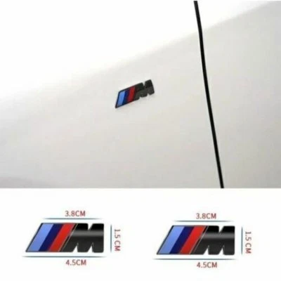 2xs For BMW M emblema ala laterale nero lucido parafango adesivo 45x15mm - Immagine 1 di 4