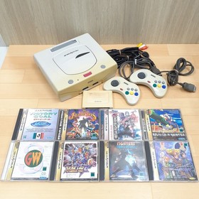Sega Saturn Console Bundle w/ 2 Controllers 8 Games Tested Japan White HST-3220