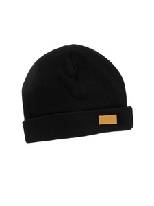 Four Seam Cuffed Beanie Unisex Black Thick & Warm Knit Winter Hat Cap by Back 40 - Picture 1 of 3