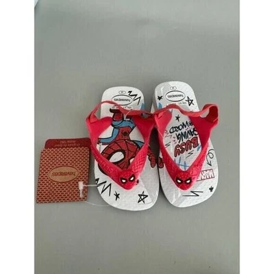 Havaianas 蜘蛛侠漫威凉鞋 学步儿童 尺寸 6C 全新带标签 — 第 1/4 张图片