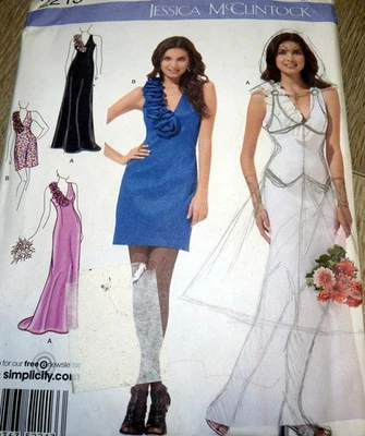 *LOVELY VTG EVENING DRESS Jessica McClintock Sewing Pattern 4-6-8-10-12 UNCUT - Image 1 of 2