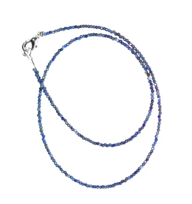 91.4cm Naturale Lapislazzuli Collane 925 Argento Sterling 2 MM Perline Gemma - Immagine 1 di 4