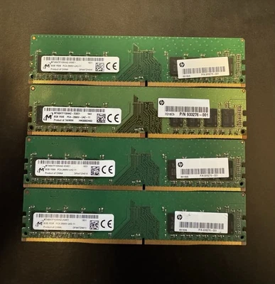 32GB (4x8GB) Micron PC4-2666V 1Rx8 Desktop RAM Memory Kit - Image 1 of 2