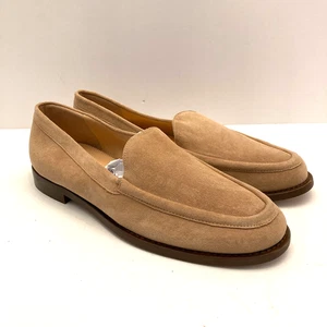 J Crew Shoes Womens 10 Beige Tan Suede Leather Loafers Slip On Moc Toe Apron - Picture 1 of 10