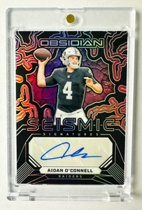 Tarjeta AUTO Panini Obsidian Aidan O'Connell 2024 ¡PÚRPURA Sísmica Raiders! - Imagen 1 de 3