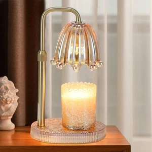 Candle Warmer Lamp with Timer - Electric Wax Melt Flower-Amber - Picture 1 of 6