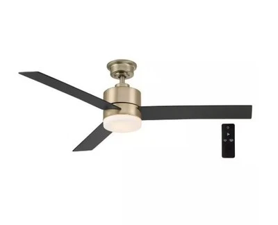 Madison 52 in. Indoor Brushed Gold Ceiling Fan with Adjustable 840059608457 - Image 1 of 3