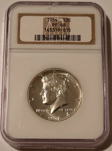 Medio dólar de plata Kennedy 1964 prueba PF68 NGC (B) - Imagen 1 de 2