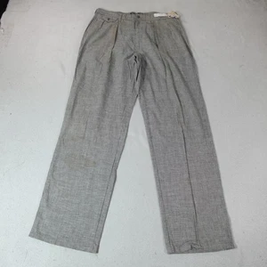 Pantalone Polo Ralph Lauren uomo 36x34 pied de poule misto lino plissettato made USA - Foto 1 di 22