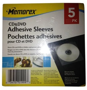 Memorex CD & DVD Adhesive Sleeves 30 Pack - Afbeelding 1 van 3