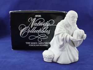 Avon Nativity Collectibles MAGI MELCHOIR White Porcelain Figurine Christmas 1982 - Picture 1 of 14