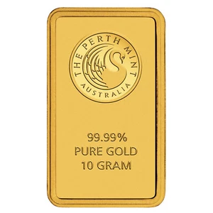 Gold bar 10Gram 99.99% Perth Mint KANGAROO BAR CERTIFIED SEALED NUMBERED - Picture 1 of 3