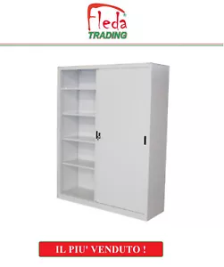 Armadio in Metallo Ufficio / Archiviazione Ante Scorrevoli Dim. 150x45x200h cm - Foto 1 di 1