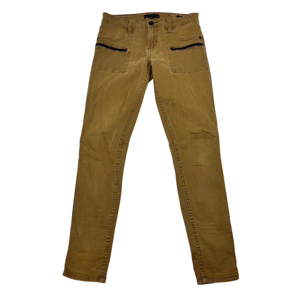 Sanctuary женщин Ace Jean узкие лодыжки молнии заниженной желтовато-коричневый размер 26 талии - Изображение 1 из 4