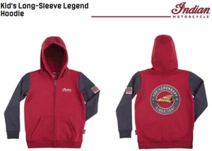 Indian Motorcycle Kids Youth Casual Long Sleeved Legend Hoodie-286092309-YouthXL - Picture 1 of 3