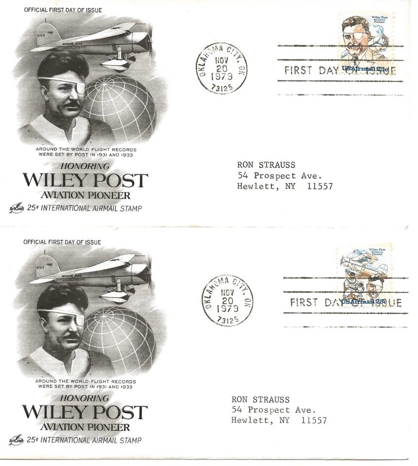 US Scott #C95-96, First Day Covers 11/20/79 Oklahoma City Single Air Mail - Image 1 of 1