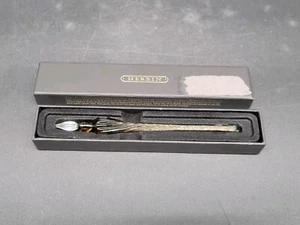 J. Herbin Round Glass Pen in Clear Tapered Spiral Handle with Black Glass -NEW - Picture 1 of 21