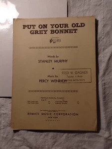 Put On Your Old Grey Bonnet 1909 Murphy Wenrich In Key F Antique Sheet Music - Picture 1 of 6
