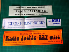 Pirate Radio Car Stickers 1970s 1980s UK Landbased Pirates Genuine x 4