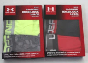 NIB Under Armour Original Boxerjock Boxer Briefs Boys Large Camo Gray Black Red - Picture 1 of 3