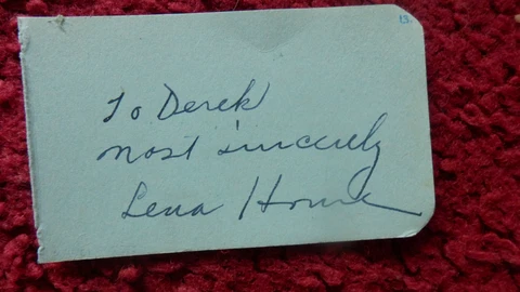 ACTRESS / SINGER LENA HORNE AUTOGRAPH Cover