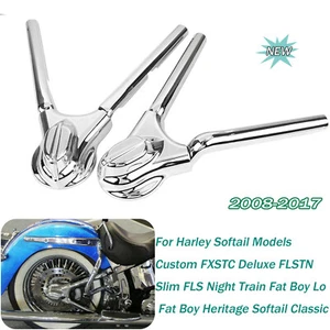 Chrome Swingarm Covers Kit For Harley 08-17 Heritage Softail Deluxe FLSTN Fatboy - Picture 1 of 14