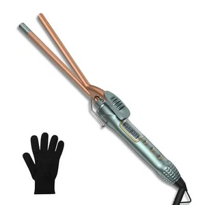 Pro 3/8" Small Hair Curling Iron Wand Ceramic Adjustable Temperature with Glove - Picture 1 of 9