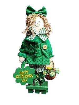  Irish Girl Doll with Happy St Patrick's Day Sign - Image 1 of 4