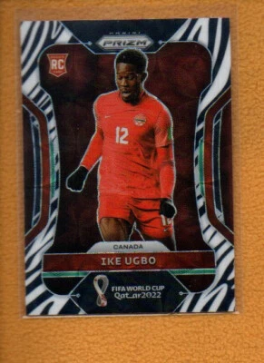 Ike Ugbo 2022 Panini Prizm FIFA World Cup Prizms Choice Zebra RC #48 Canada - Image 1 of 2