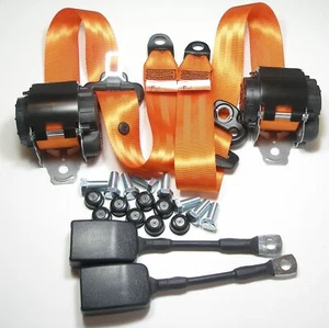 2 NEW orange Porsche 914 TRW / REPA SEAT BELTS , MADE IN GERMANY - Picture 1 of 4