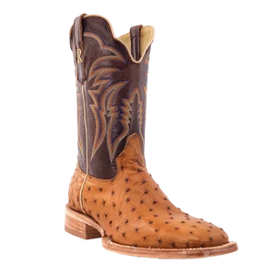 R. Watson Men's Antique Saddle Bruciato Full Quill Ostrich Boots RW4506-2 - Picture 1 of 90