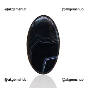 25.00 Cts Banded Agate Earrings Making Oval Cabochon Natural 32x18x5 mm - Picture 1 of 11