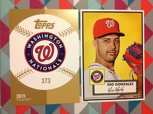 GIO GONZALEZ #373 Nationals #ed/49 made 2015 Topps Tribute Gold 5x7 1952 Retro - Picture 1 of 1