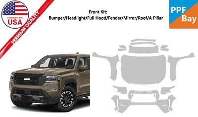适用于日产 Frontier ProX/4X 22-2024 前漆保护膜预切套件 PPF — 第 1/4 张图片