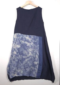 Maxi Vestido Pas de Calais Japón Seda/Lino Sin Mangas Azul Talla 38/EE. UU. 4-6 - Imagen 1 de 14