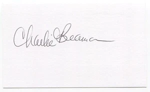 Charlie Beamon 3x5 Index Card Autographed Signature Baltimore Orioles Debut 1956 - Picture 1 of 2
