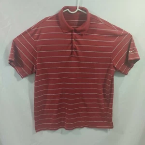 Polo de golf Nike para hombre a rayas medianas rojo manga corta Dri-Fit  - Imagen 1 de 6
