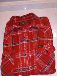 Iron Heart Ultra-Heavy Flannel Classic Check Western Shirt Red Size Medium Rare - Picture 1 of 8