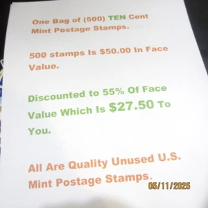 (500) TEN Cent Mint Unused Postage Stamps* Buy At 55% Of Face Value *STK M - Picture 1 of 2