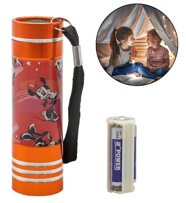 8,7 cm orange Disney Minnie Mouse Blitzlicht Aluminium LED Taschenlampe, Kinder Weihnachtsgeschenk - Bild 1 von 4