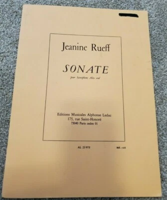 Sonate by Jeanine Rueff for Unaccompanied Alto Saxophone - Sheet Music - Image 1 of 2