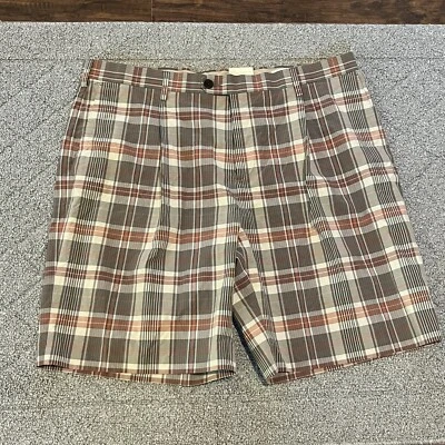 New Banana Republic Bermuda Shorts Mens Size 38 Gray Red Plaid Slim Fit Golf - Image 1 of 4