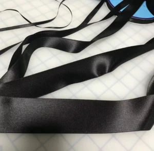 Black Double Sided Satin French Ribbon (7 Widths to choose from) per 3 yards - Picture 1 of 3