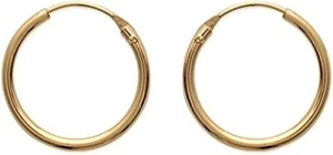 Boucles d'Oreilles Créoles en Plaqué Or - Fil Rond - Diamètre 20mm - Imagen 1 de 4