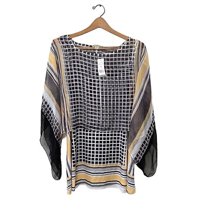 Nuevo con etiquetas Conjunto de Camiseta y Blusa Live & Let Live para Mujer 2X Negro Amarillo Semi Transparente 2 Piezas Foto 1 de 4