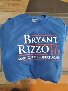 2016 Chicago Cubs Kris Bryant Anthony Rizzo Make Chicago Great Again Shirt S NEU - Bild 1 von 2