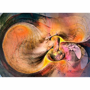 ACEO Kunstkarte abstrakter Druck (2,5" x 3,5") Autumn Tide - signiert vom Künstler - Bild 1 von 7