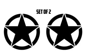 Army Star Vinyl Decal Sticker US Military Hood Graphic Body Black Out 1" to 22" - Picture 1 of 2