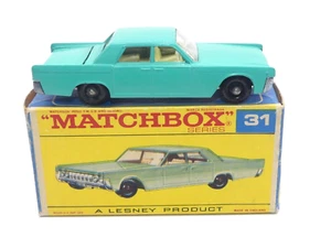Matchbox Lesney No. 31c Lincoln Continental In Sea Green - E4 Type Boxed - Picture 1 of 11
