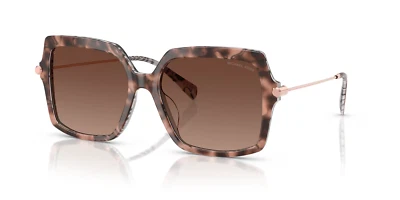 Óculos de Sol Michael Kors Quogue - Rosa Tartaruga/Marrom Gradiente Polarizado, 55mm - Imagem 1 de 4